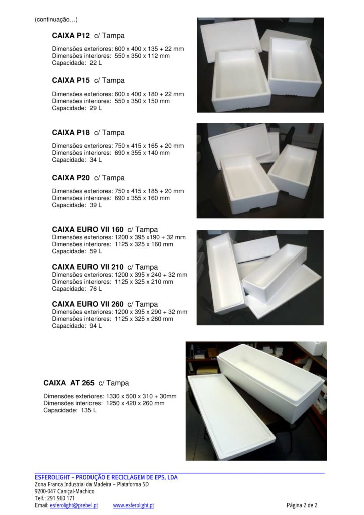 Dimensões das CAIXAS em EPS - Esferolight-22